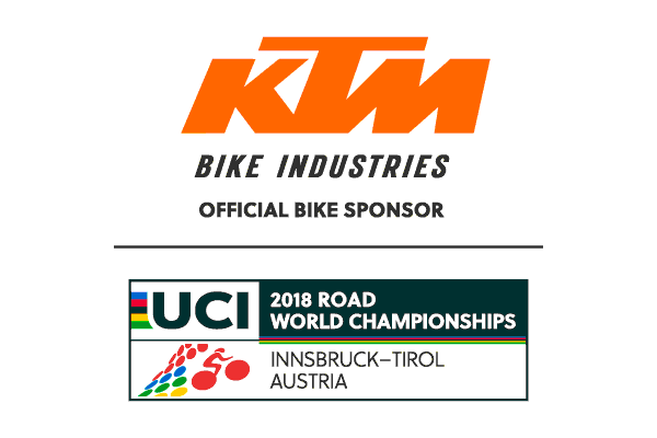 КТМ офіційний спонсор Чемпіонат світу з шосейних велогонок 2018 КТМ офіційний спонсор Чемпіонат світу з шосейних велогонок 2018